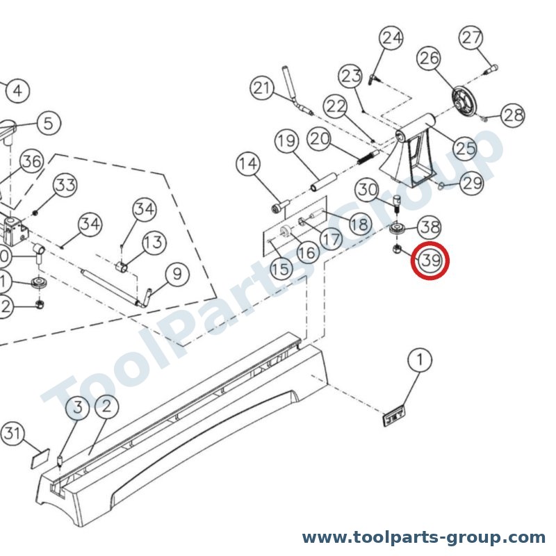 JET TS-0650081 – Ersatzteil – Nylon Verriegelung Hex Mutter 3/4-10 für 3520B, 4224, JWL-1440VS, JWL-1640EVS