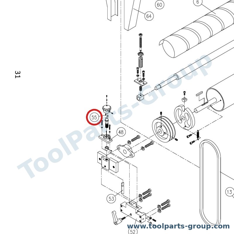 JET TS-1521021 – Ersatzteil – Gewindestift M4X0.7PX6 Pos. 9 für JWL-1221VS