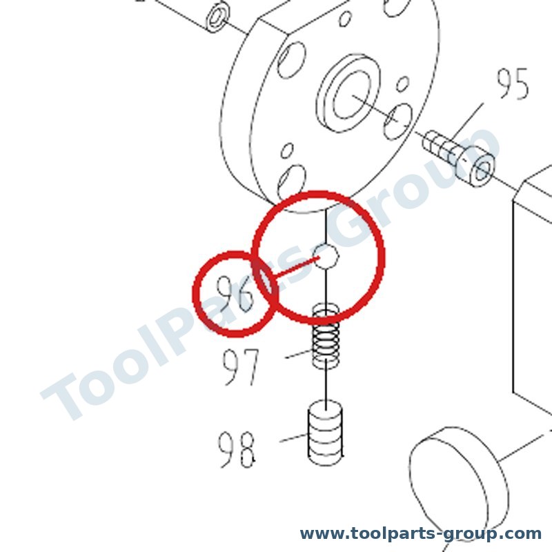 JET ZX-H5 – Ersatzteil – Stahl Ball/8 (Gh-Zx) für GH-1640ZX, GH-1840ZX, GH-1860ZX, GH-1880ZX
